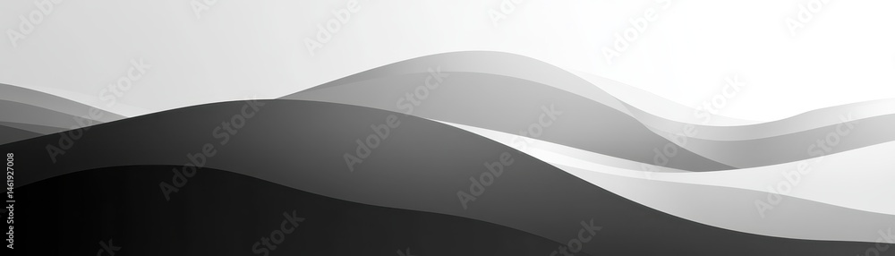 Fototapete Abstract Gray Wave Background with Geometric Shapes Minimalist Design and Smooth Gradients Perfect for Modern Presentation Template Website Art and Decorative Elements