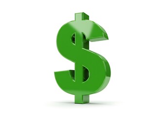 Obraz premium Green Glossy 3D Dollar Sign Symbol Money Finance Business Wealth Success Rich Cost Sales Price Value