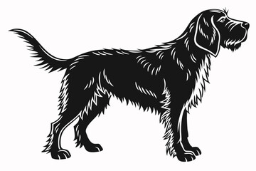 otterhound sihouette black vector