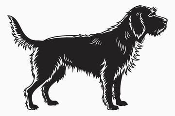 otterhound sihouette black vector
