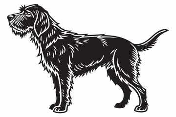 otterhound sihouette black vector