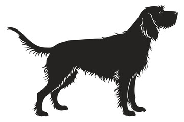 otterhound sihouette black vector