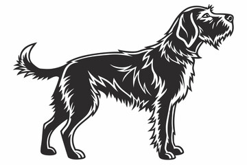 otterhound sihouette black vector