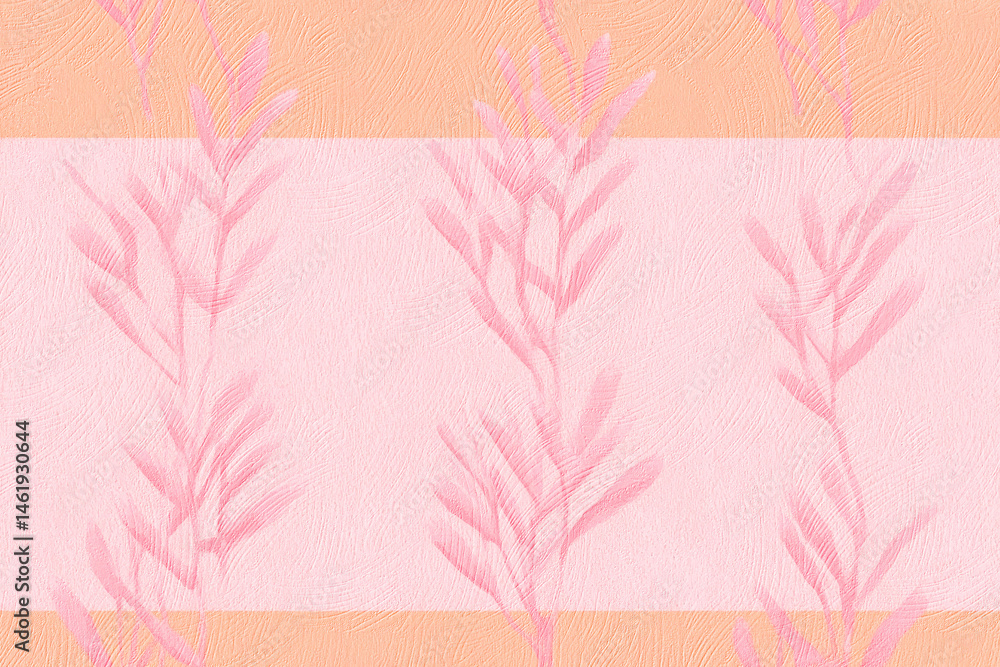 Poster pink and peach abstract pattern with subtle leaf motifs creates sweet and delicate design. soft colo