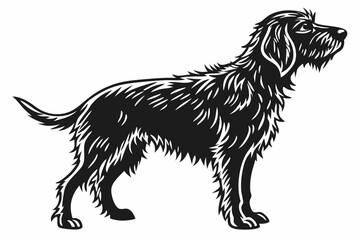 otterhound sihouette black vector