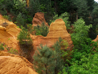 Ocher canyon valley massif in Provence france Rousillon area