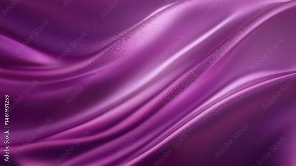 Poster Abstract Purple Waves Texture Background with Smooth Elegant Design and Decorative Shiny Fabric Surface in Modern Art Style Digital Rendering