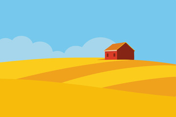 red barn in desert