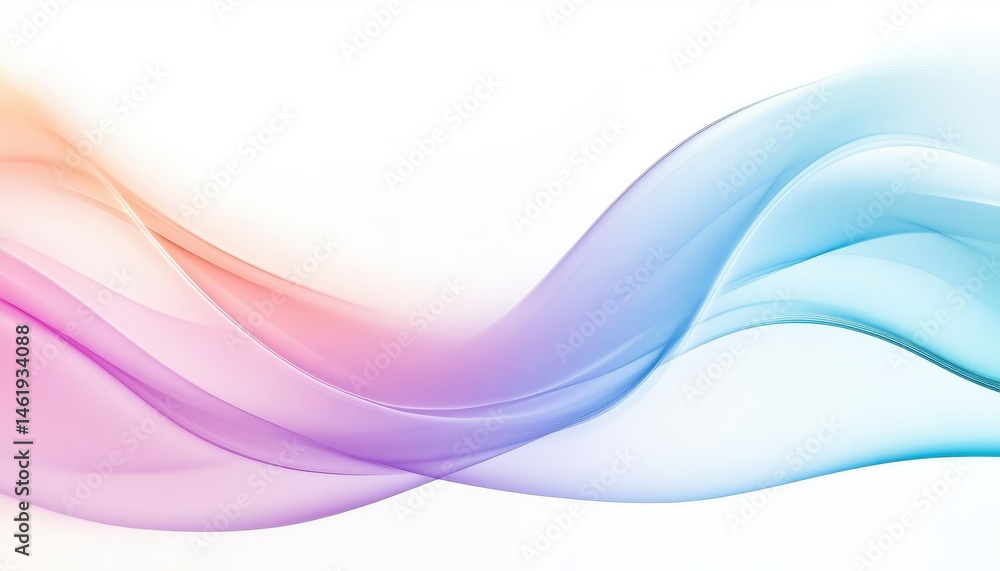 Fototapete Abstract Wavy Background with Gradient Colors and Smooth Textures in Modern Style with Dynamic Light and Decorative Elements