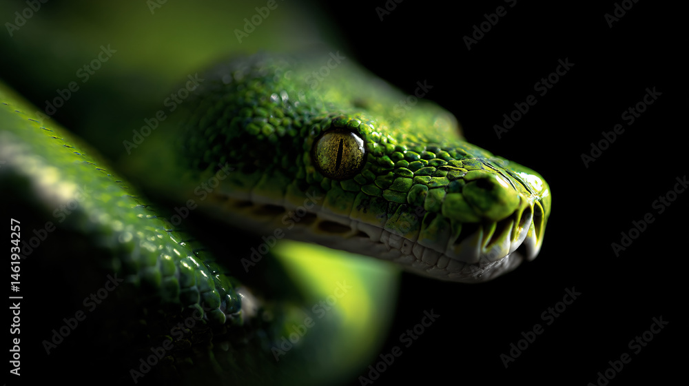 Poster side profile close up of a green tree diagram python