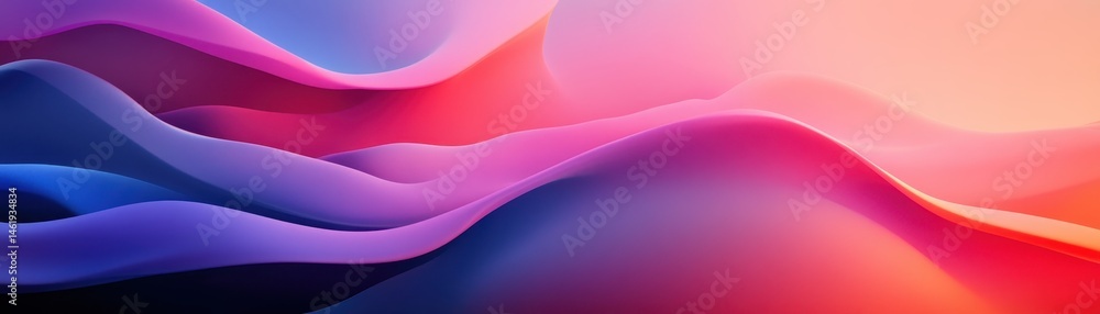 Poster abstract wavy gradient background with smooth texture in shades of purple pink and orange for modern