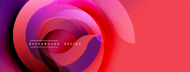 Dynamic abstract design. Concentric circles, vibrant pinks, purples create modern visual effect. Smooth gradients, flowing shapes.