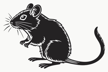 Obraz premium gerbil sihouette black vector