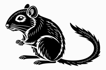 gerbil sihouette black vector
