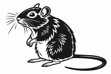 gerbil sihouette black vector