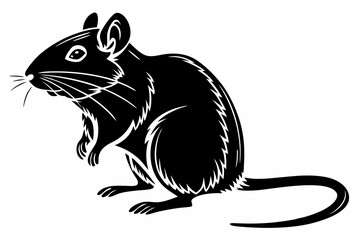 gerbil sihouette black vector