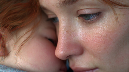 Portrait of a mother with depression postpartum