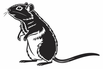 gerbil sihouette black vector