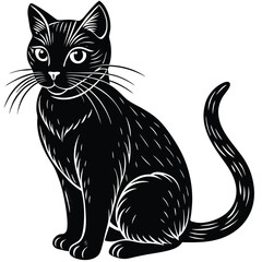 Cat shilhotee vector on white background