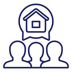 tenants line icon, house residents