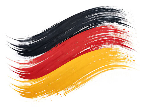 germani flag as paint brush stroke isolated on white background, PNG