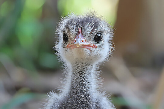 name : ostrich chick fluffy downy,