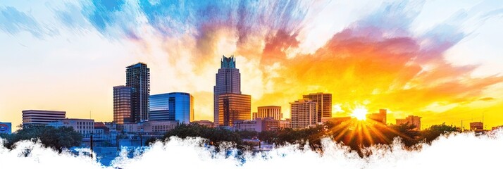 cinematic san antonio downtown skyline