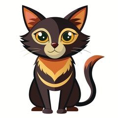 Cat shilhotee vector on white background