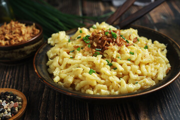 Käsespätzle, traditional dish in Germany	