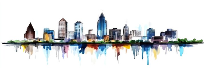 Obraz premium manga Louisville Kentucky downtown skyline