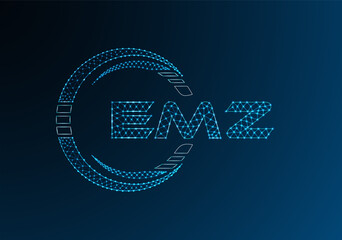 EMZ low poly letter logo vector design. EMZ lower poly logo design. Low poly logo.