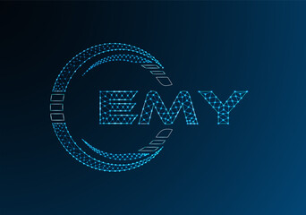 EMY low poly letter logo vector design. EMY lower poly logo design. Low poly logo.