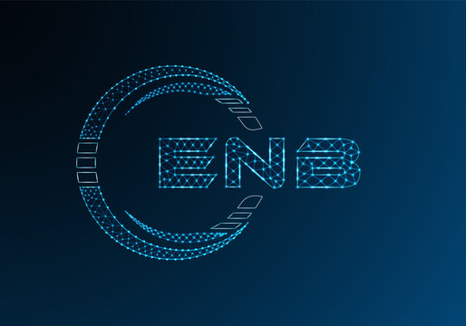 ENB low poly letter logo vector design. ENB lower poly logo design. Low poly logo.