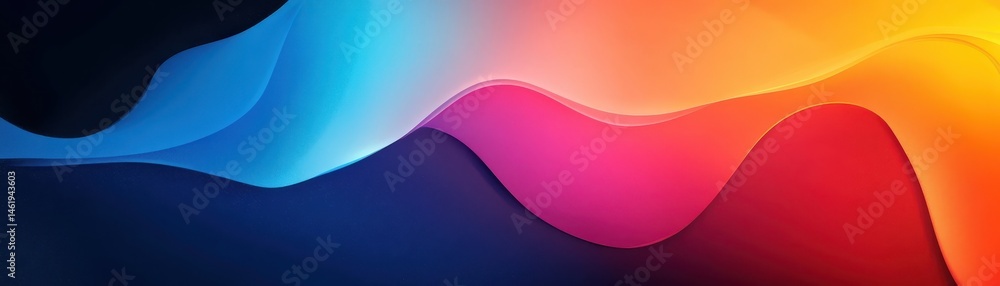 Aufkleber Dynamic Abstract Background with Waves of Blue Pink Red and Yellow Gradients Texture and Smooth Flowing Lines Modern Design for Creative Presentations and Digital Art