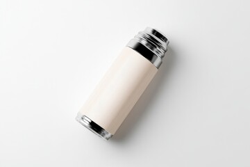 Cream-colored insulated thermos bottle