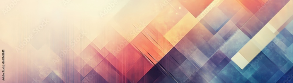 Poster Dynamic Geometric Pattern with Overlapping Triangles in Purple Orange and Beige Hues for Modern Abstract Backgrounds and Decorative Design with Clean Lines