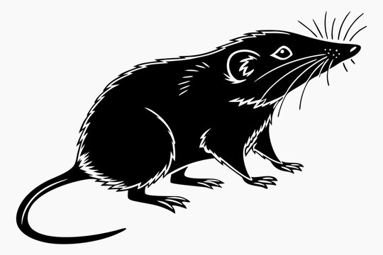 shrew sihouette black vector