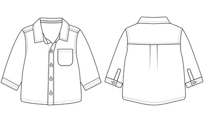 baby girls long sleeve  denim shirt for vector illustration design