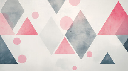 A stylish and adaptable stock visual vivid color palette: red, white, pink against a grey background, highlighting intricate graphic design and modern style.