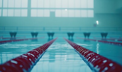Empty swimming pool lanes