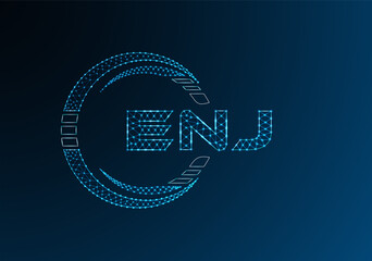 ENJ low poly letter logo vector design. ENJ lower poly logo design. Low poly logo.