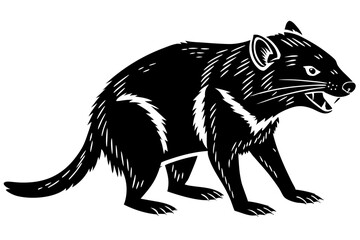 Obraz premium tasmanian devil sihouette black vector