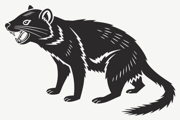 tasmanian devil sihouette black vector