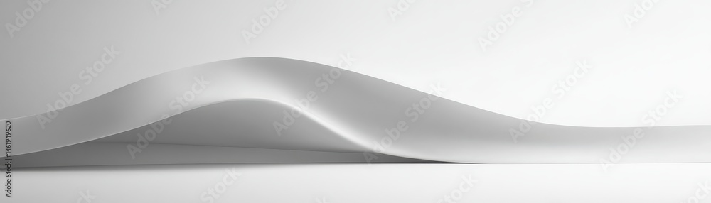 Aufkleber Elegant White Paper Curve Abstract on Light Background Emphasizing Smooth Texture Shape Design Minimalist Art and Modern Geometric Pattern for Creative Decoration