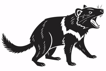 tasmanian devil sihouette black vector