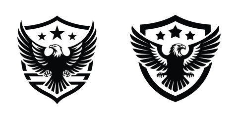 Obraz premium Eagle Shield Emblem Set - American Symbol Vector