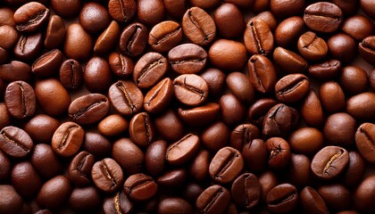 Naklejka premium coffee beans closeup background
