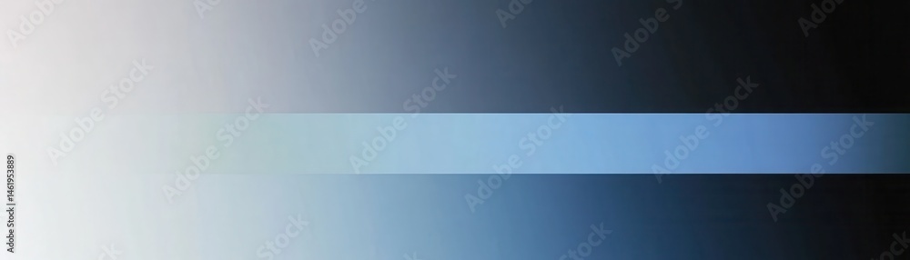 Poster horizontal gradient with light blue stripe from white to dark blue and black modern abstract backgro