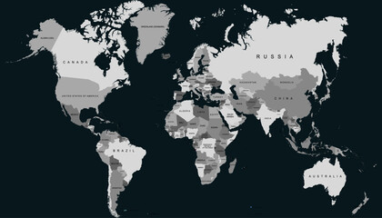 World map. Modern color vector map. Silhouette map.	