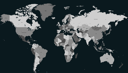 World map. Modern color vector map. Silhouette map.	